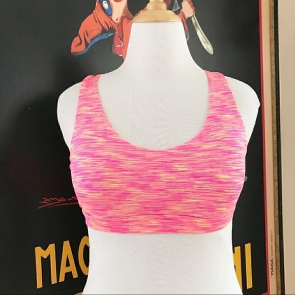 90 Degree by Reflex Strappy Neon Pink Yellow Bra - Picture 1 of 11